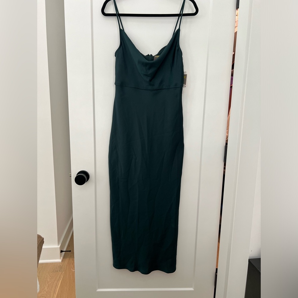 Rich Green midi silk dress